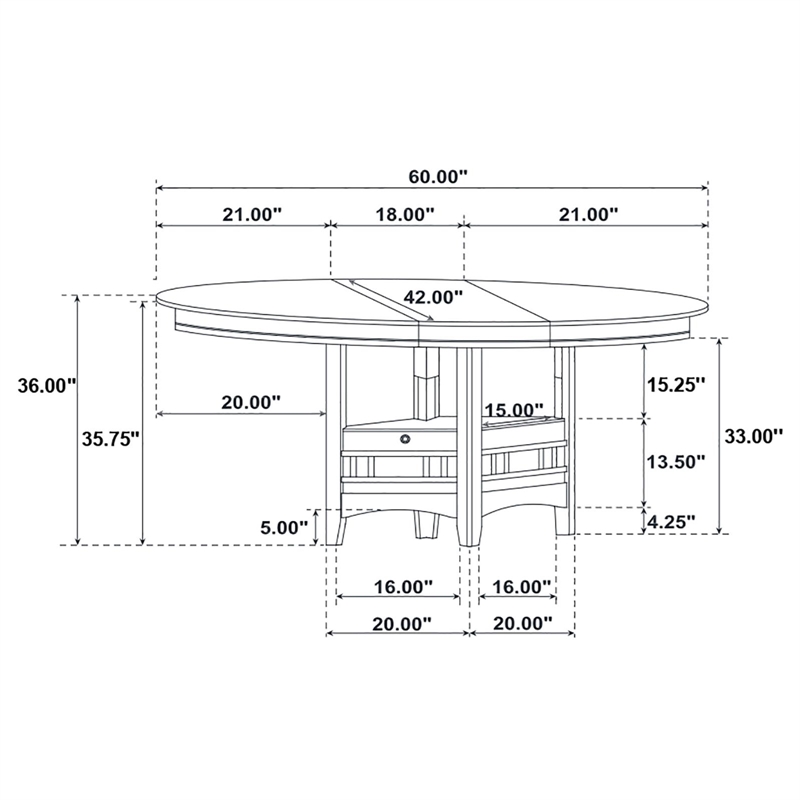 Pemberly Row Oval 60-inch Extension Counter Dining Table in Espresso