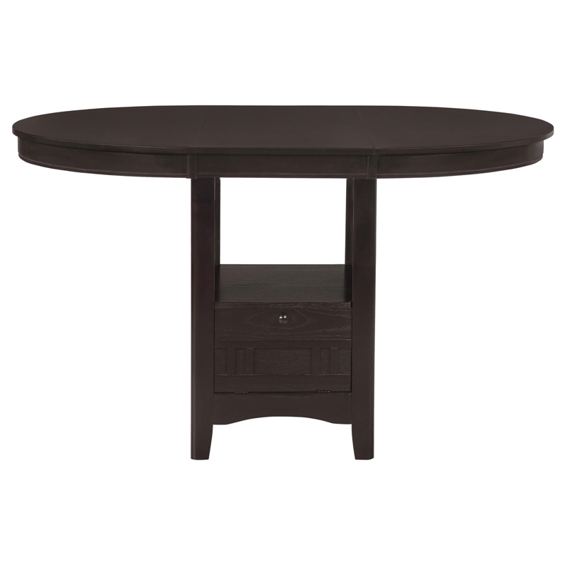 Pemberly Row Oval 60-inch Extension Counter Dining Table in Espresso