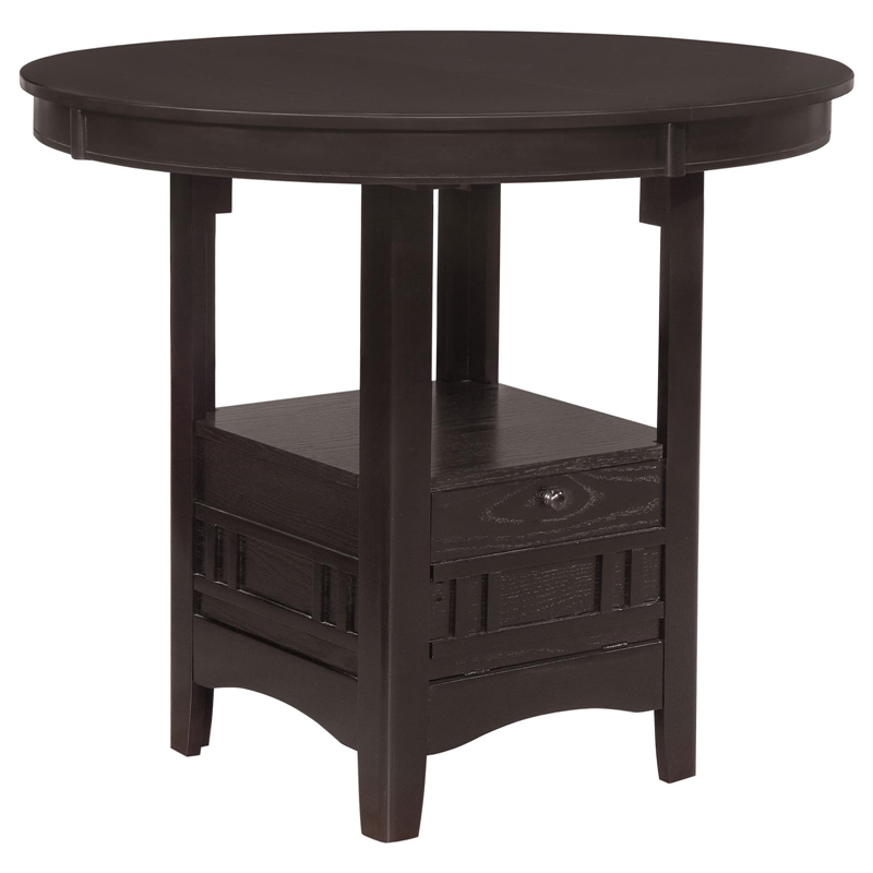 Pemberly Row Oval 60-inch Extension Counter Dining Table in Espresso