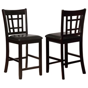 Pemberly Row 25.5&quot Wood Counter Height Dining Chair in Black/Espresso