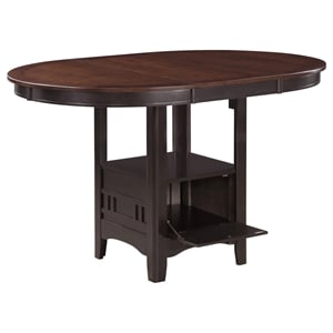 Pemberly Row Oval 60-inch Extension Counter Dining Table in Chestnut