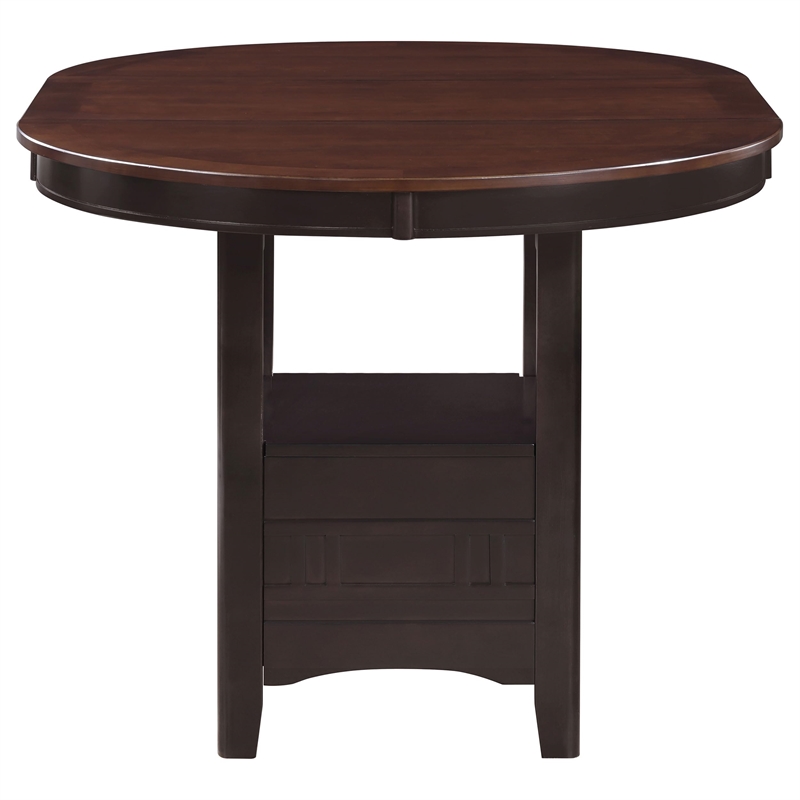 Pemberly Row Oval 60-inch Extension Counter Dining Table in Chestnut
