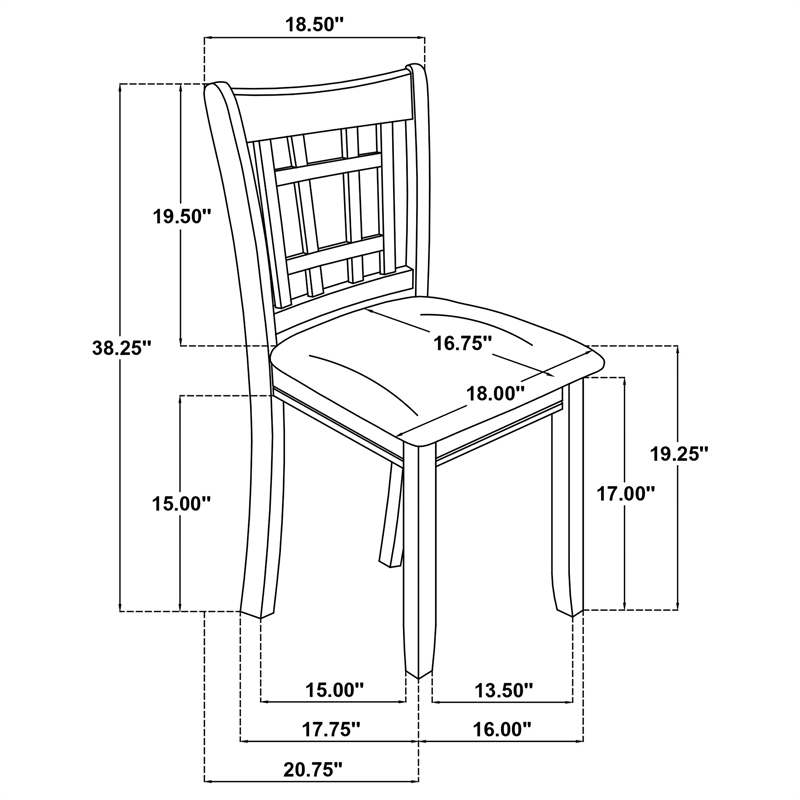 Pemberly Row 19.25'' Wood Dining Side Chair in Black/Espresso