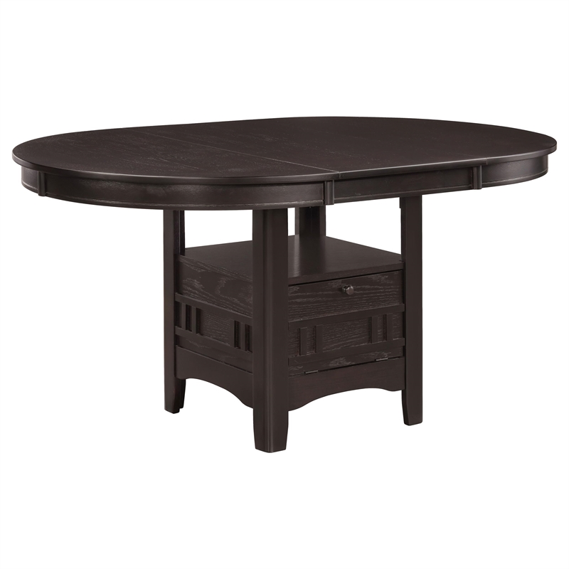 Pemberly Row 5-Piece Oval Extension Leaf Dining Set in Espresso