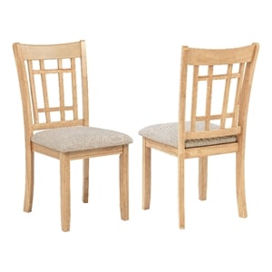 Pemberly Row 19.25'' Wood Dining Side Chair in Light Oak/Linen
