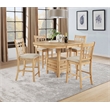 Pemberly Row 5-Piece Oval Wood Counter Height Dining Set in Light Oak