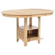 Pemberly Row 5-Piece Oval Wood Counter Height Dining Set in Light Oak