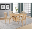 Pemberly Row 5-Piece Oval Wood Extension Leaf Table Dining Set in Light Oak