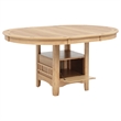 Pemberly Row 5-Piece Oval Wood Extension Leaf Table Dining Set in Light Oak