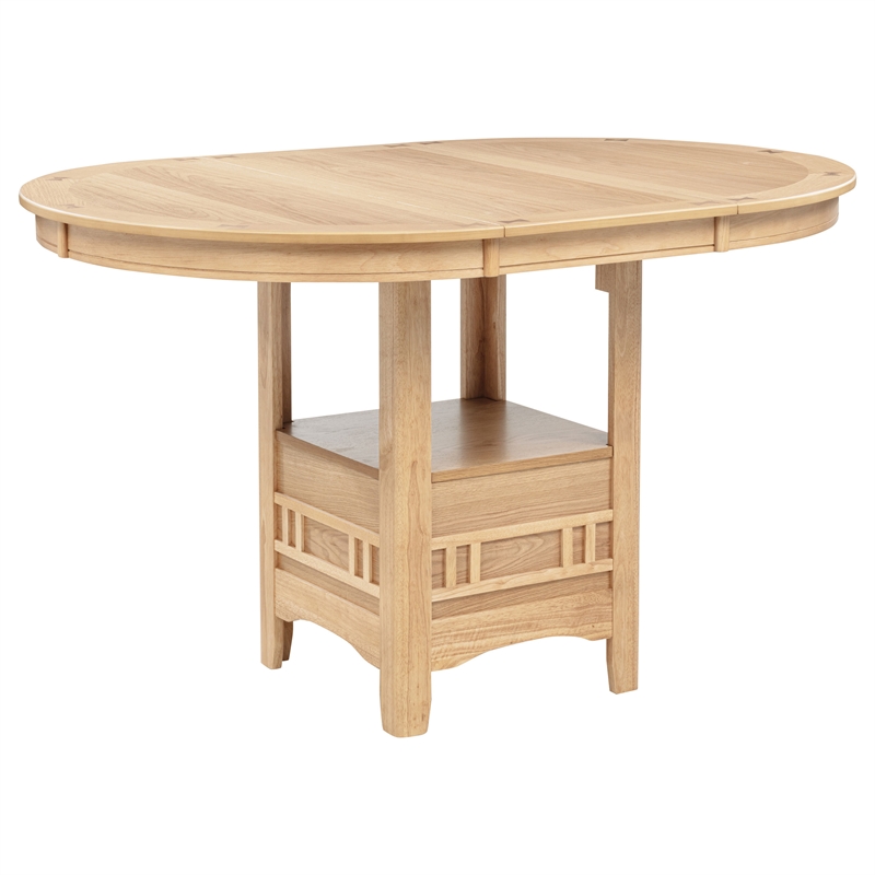 Pemberly Row Oval Wood Counter Height Dining Table in Light Oak