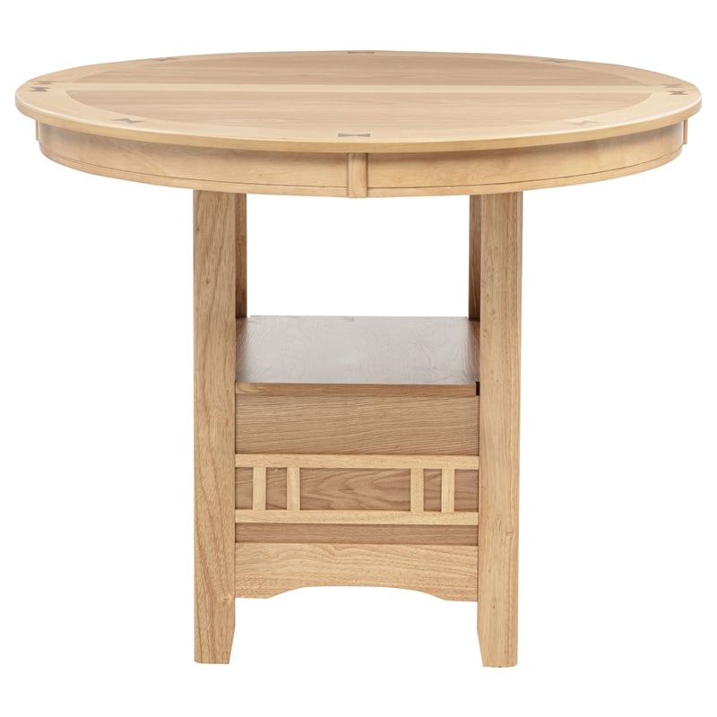 Pemberly Row Oval Wood Counter Height Dining Table in Light Oak