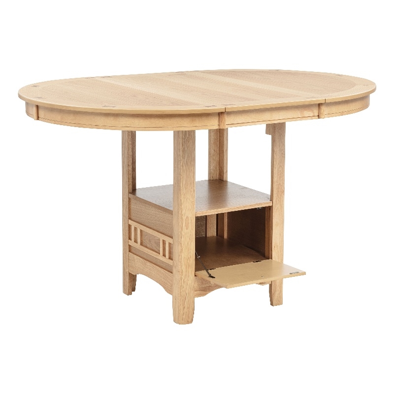 Pemberly Row Oval Wood Counter Height Dining Table in Light Oak