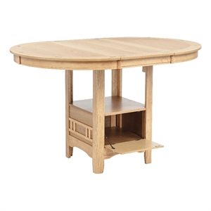 Pemberly Row Oval Wood Counter Height Dining Table in Light Oak