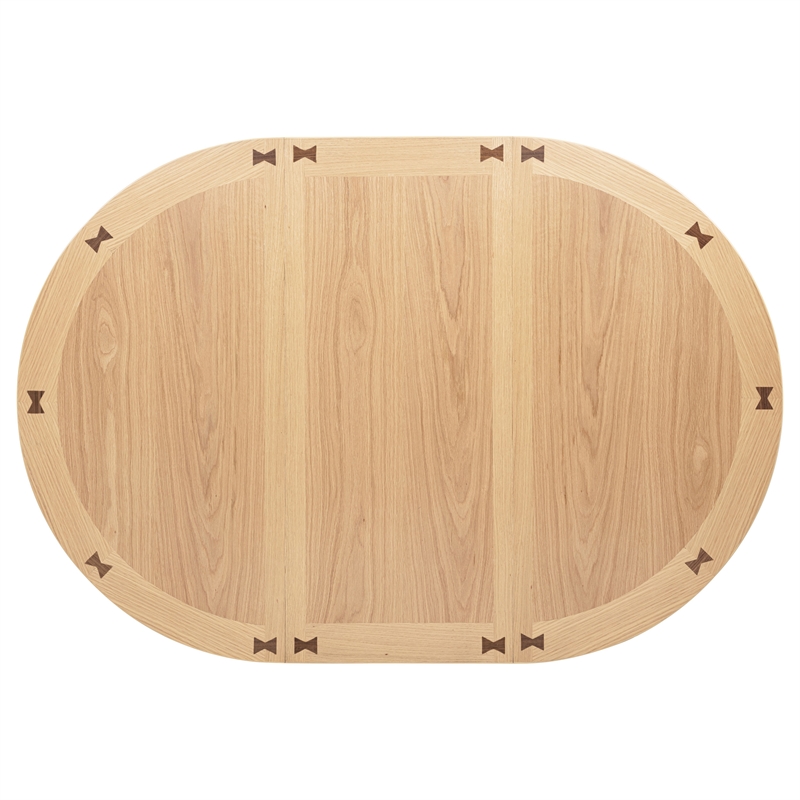 Pemberly Row Oval Extension Transitional Wood Dining Table in Light Oak
