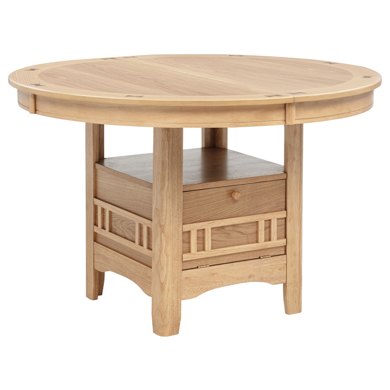 Pemberly Row Oval Extension Transitional Wood Dining Table in Light Oak