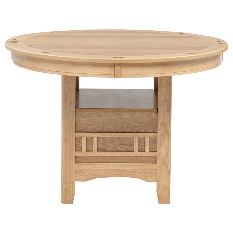 Pemberly Row Oval Extension Transitional Wood Dining Table in Light Oak