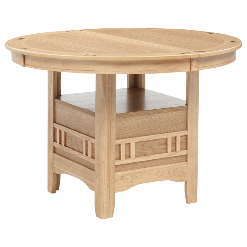 Pemberly Row Oval Extension Transitional Wood Dining Table in Light Oak