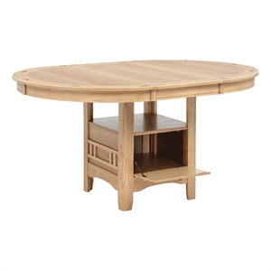 Pemberly Row Oval Extension Transitional Wood Dining Table in Light Oak