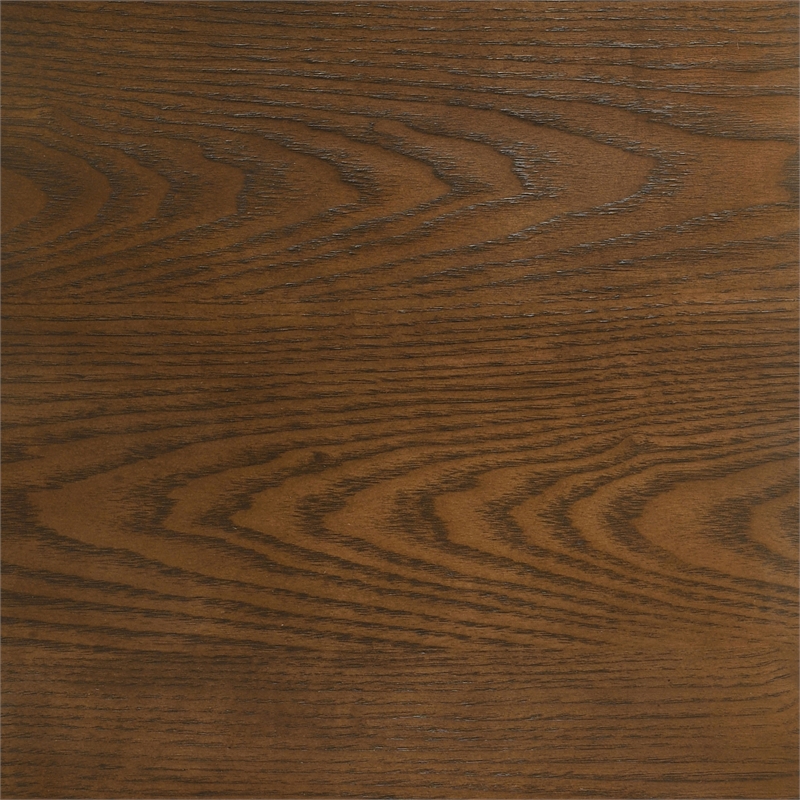 Pemberly Row Round Pedestal Mid-Century Wood Dining Table in Dark Brown