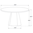 Pemberly Row Round Pedestal Mid-Century Wood Dining Table in Dark Brown