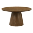 Pemberly Row Round Pedestal Mid-Century Wood Dining Table in Dark Brown