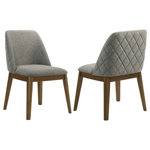 Pemberly Row 18.75-Inch Upholstered Fabric Dining Side Chair in Gray