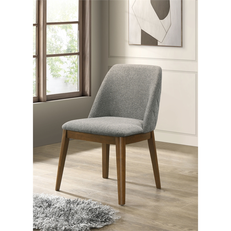 Pemberly Row 18.75-Inch Upholstered Fabric Dining Side Chair in Gray