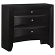 Pemberly Row 2-drawer Chambered Front Bedroom Nightstand in Black