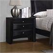 Pemberly Row 2-drawer Chambered Front Bedroom Nightstand in Black