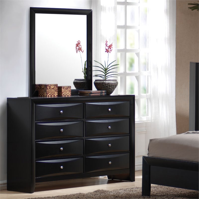 Pemberly Row 8-drawer Chambered Front Bedroom Dresser in Black