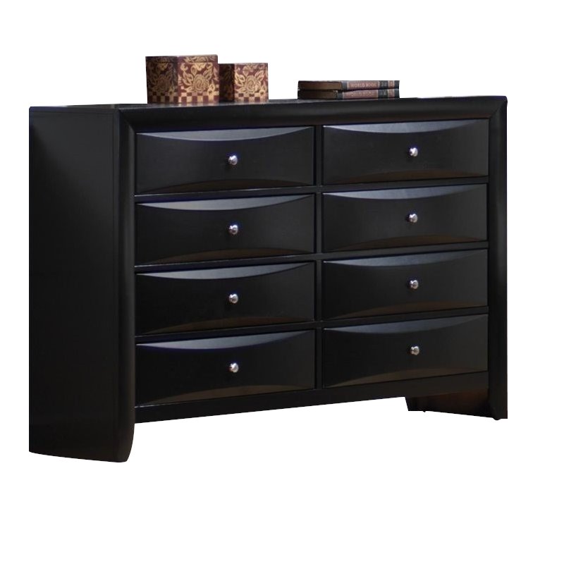 Pemberly Row 8-drawer Chambered Front Bedroom Dresser in Black