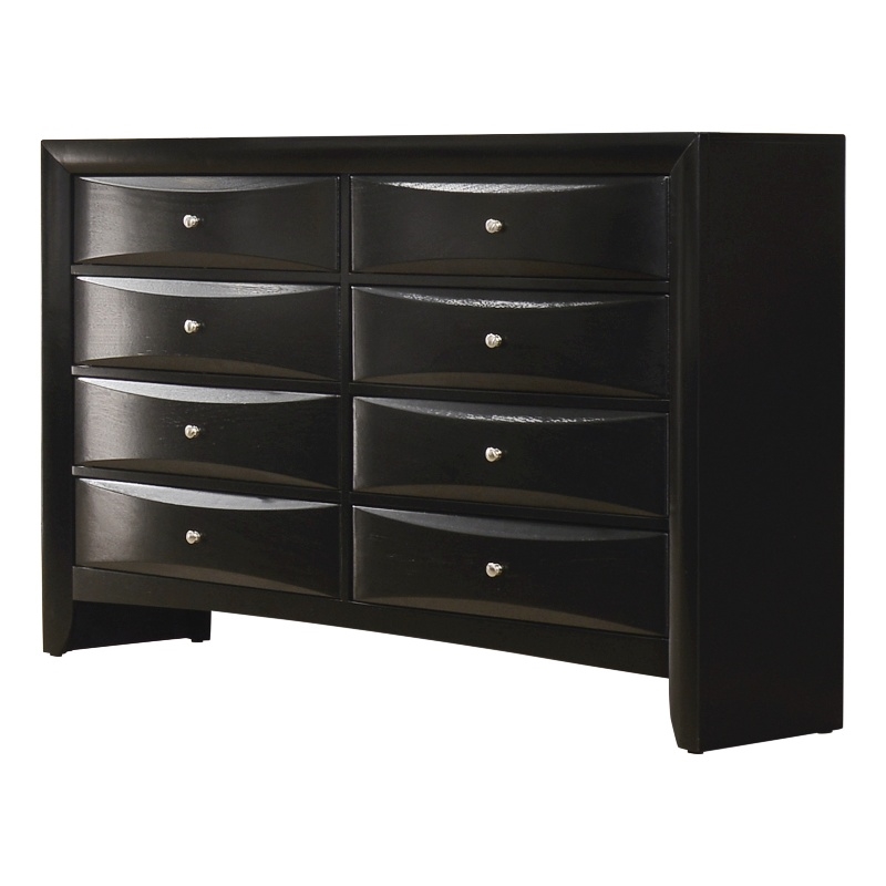 Pemberly Row 8-drawer Chambered Front Bedroom Dresser in Black