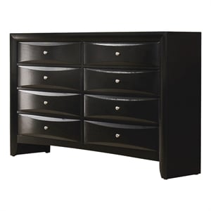 Pemberly Row 8-drawer Chambered Front Bedroom Dresser in Black