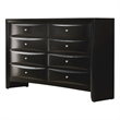 Pemberly Row 8-drawer Chambered Front Bedroom Dresser in Black