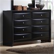 Pemberly Row 8-drawer Chambered Front Bedroom Dresser in Black