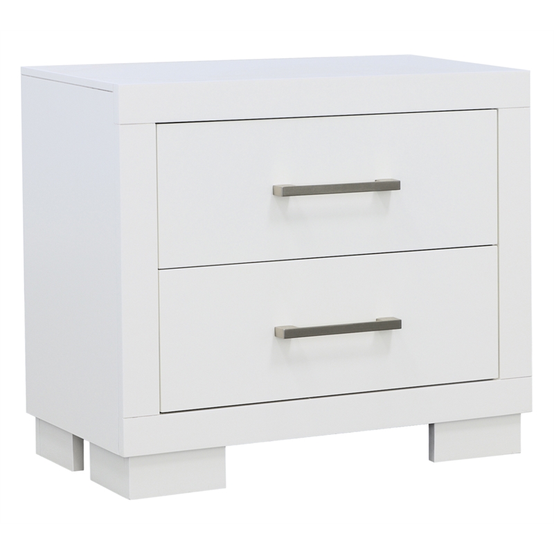 Pemberly Row 2-drawer Fully Assembled Nightstand in Snow White