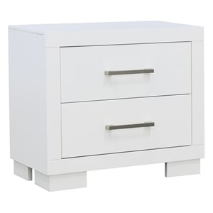 Pemberly Row 2-drawer Fully Assembled Nightstand in Snow White