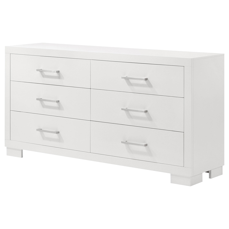 Pemberly Row 6-drawer Fully Assembled Bedroom Dresser in Snow White