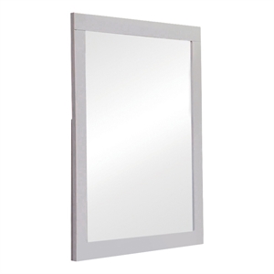 Pemberly Row Contemporary Rectangular Beveled Wood Mirror in White