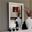 Pemberly Row Contemporary Rectangular Beveled Wood Mirror in White