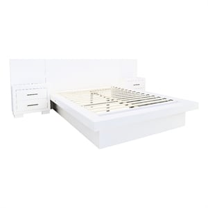 Pemberly Row Contemporary Wood Nightstand Panels in White (Set of 2)