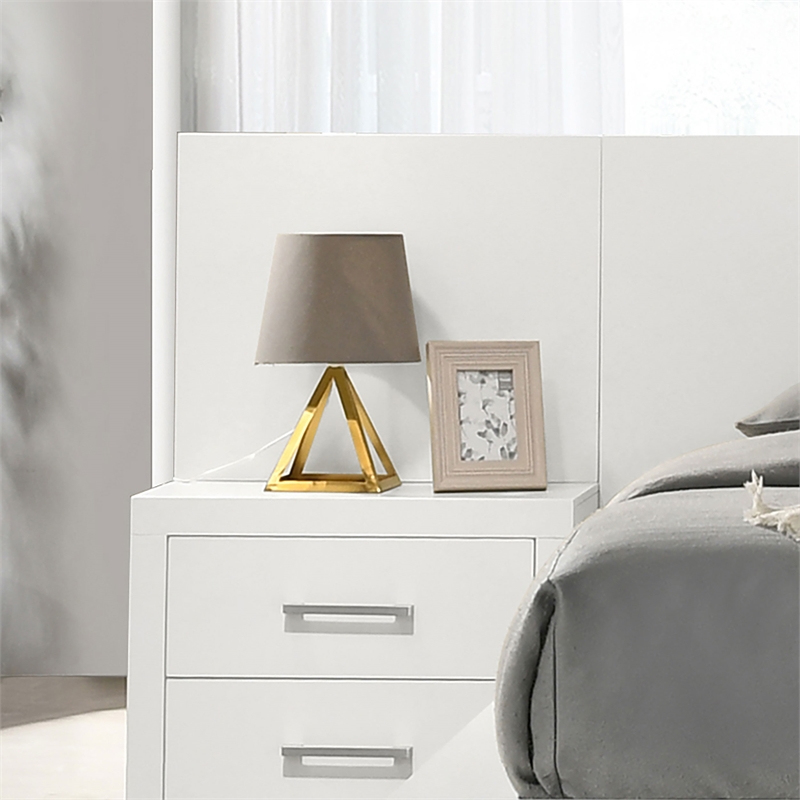 Pemberly Row Contemporary Wood Nightstand Panels in White (Set of 2)