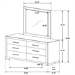 Pemberly Row 6-drawer Dresser with Beveled Mirror Set in Cappuccino