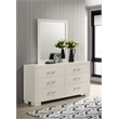 Pemberly Row 6-drawer Dresser with Beveled Mirror Set in Snow White