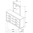 Pemberly Row 6-drawer Dresser with Beveled Mirror Set in Snow White