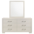 Pemberly Row 6-drawer Dresser with Beveled Mirror Set in Snow White