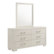 Pemberly Row 6-drawer Dresser with Beveled Mirror Set in Snow White