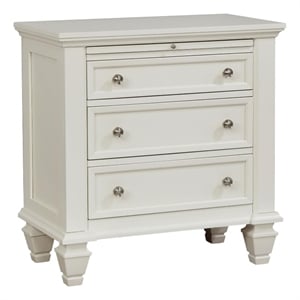 Pemberly Row 3-drawer Nightstand with Pull-out Tray in Cream White
