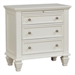 Pemberly Row 3-drawer Nightstand with Pull-out Tray in Cream White