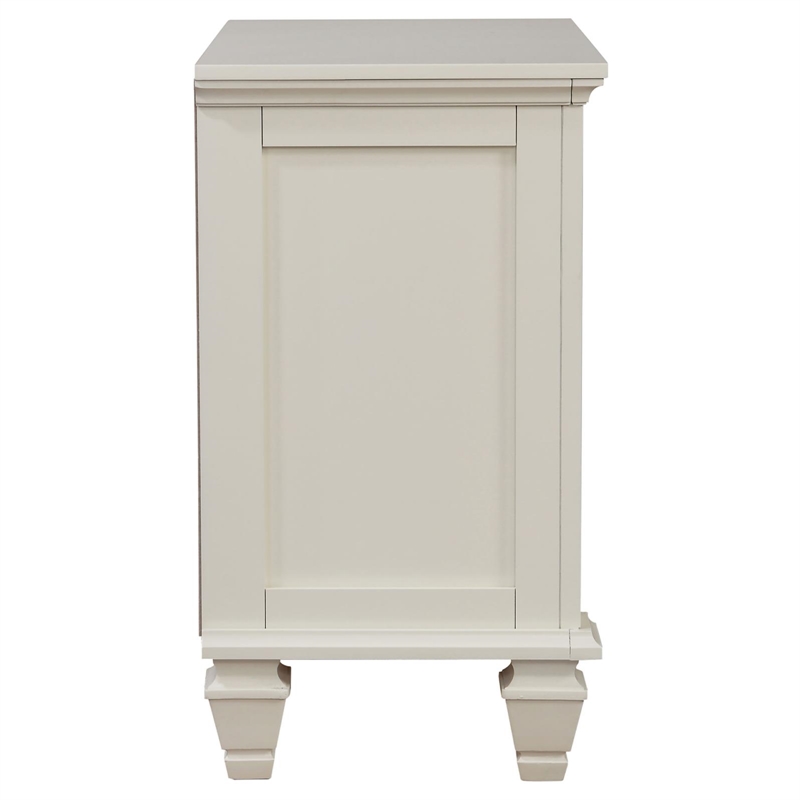 Pemberly Row 3-drawer Nightstand with Pull-out Tray in Cream White